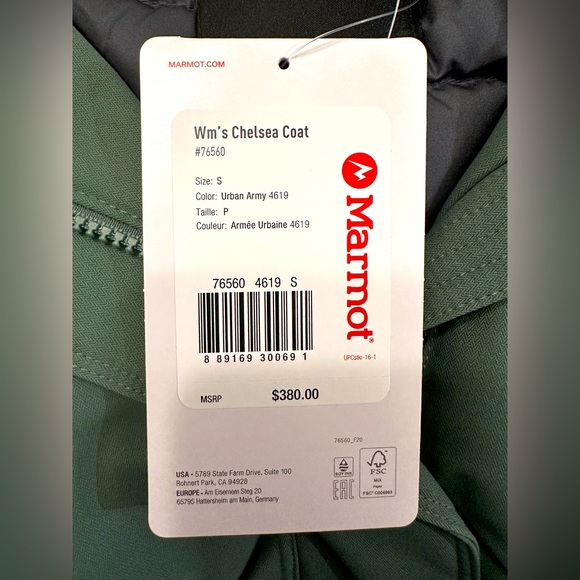 NWTs Marmot Women’s Chelsea Down Jacket. Urban Army. Small - Picture 7 of 15